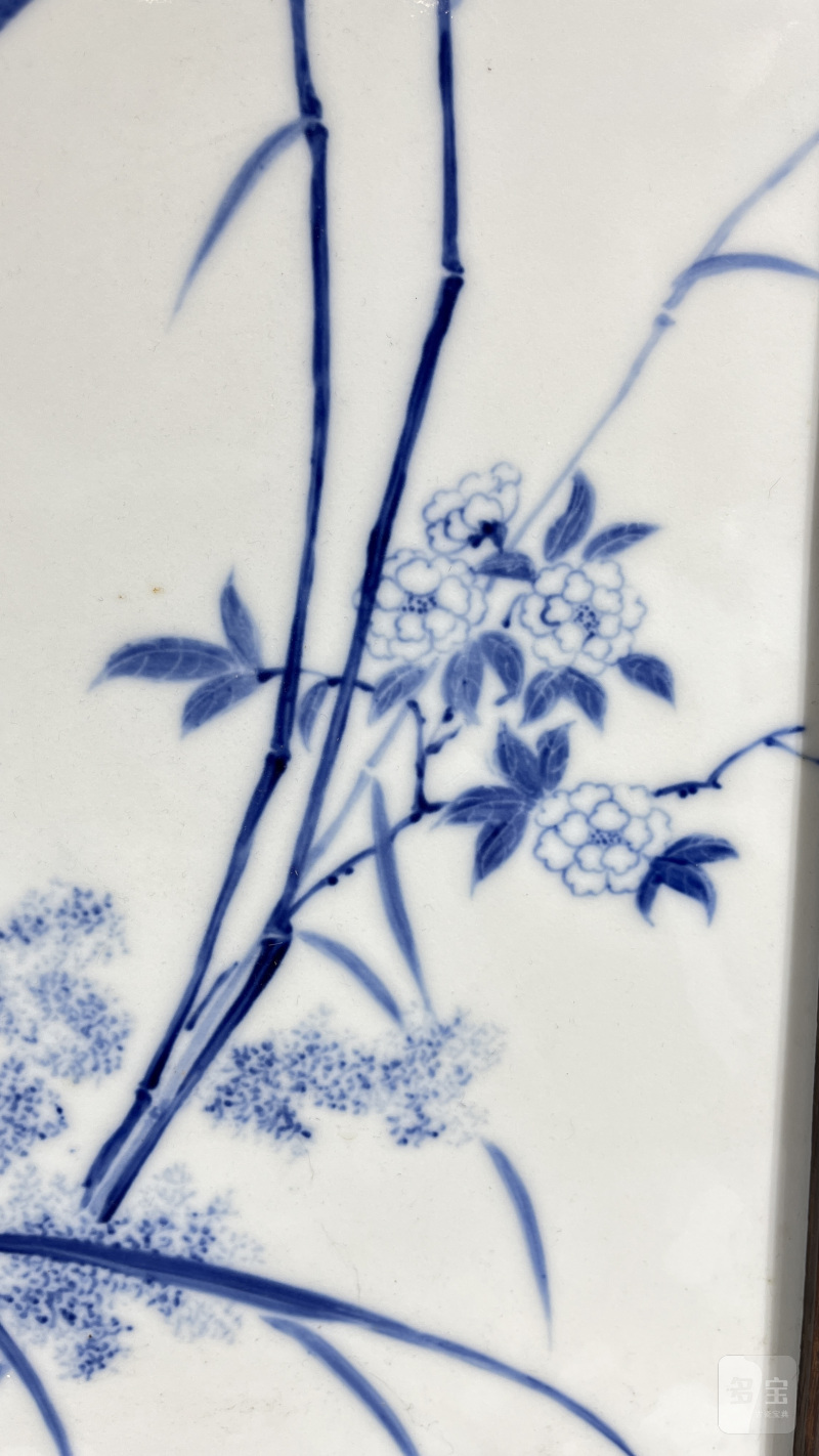 民国 王步风格青花芦雁图瓷板 - 图4